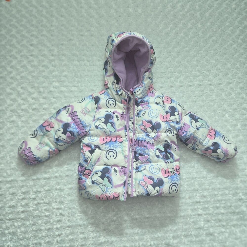 Disney Jumping Beans Minnie Mouse Jacket Girls 2T Multicolor Shell: Hooded
